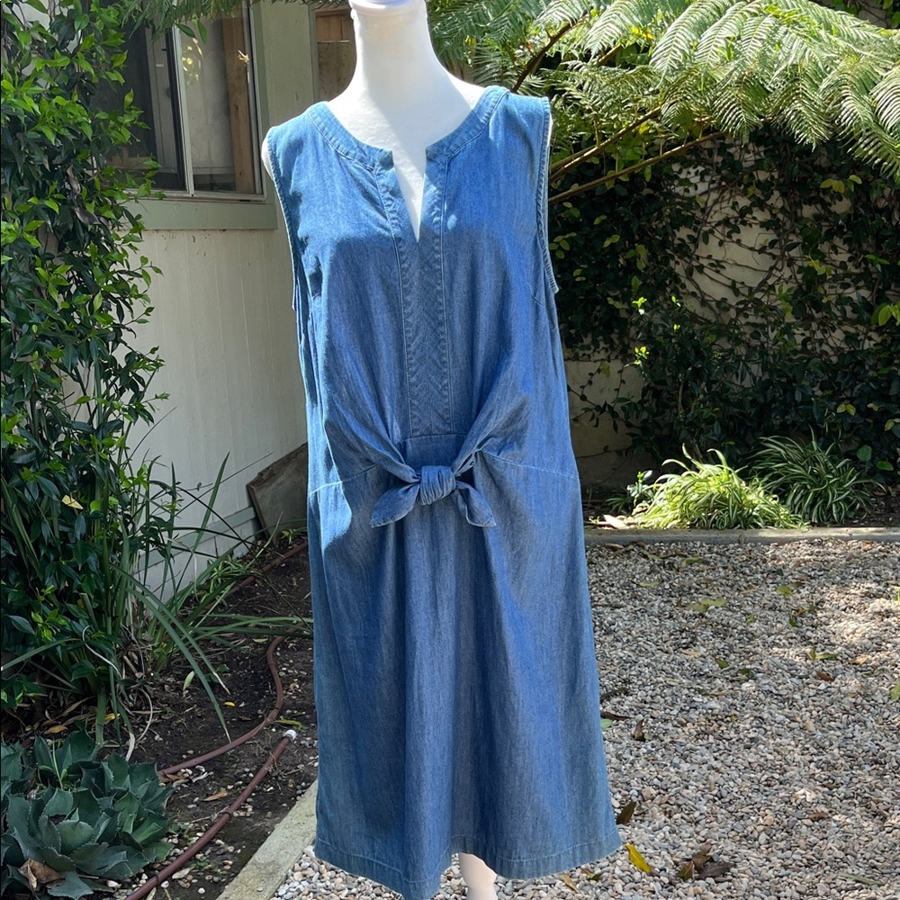 Talbots Light Blue Chambray Sleeveless Dress Size 12